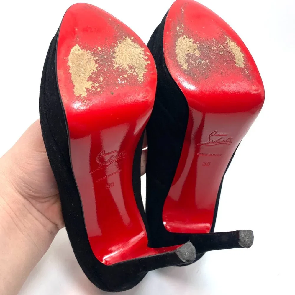 🌷❤️‍🔥FINAL SALE 🔥 NO OFFERS🌷💥Christian Louboutin Lady Peep 150 Heels 36 - Picture 5 of 6